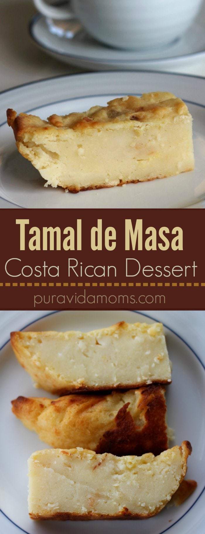 This gluten free Costa Rican tamal de masa dessert is slightly sweet with a unique texture. Traditionally served during Holy Week and at Christmas, the Costa Rican tamal de masa is the perfect complement to a steaming hot cup of coffee or agua dulce! #costarica #latinfood #latinrecipes #tamal #easter #holyweek #lent #vegetarian #dessert 