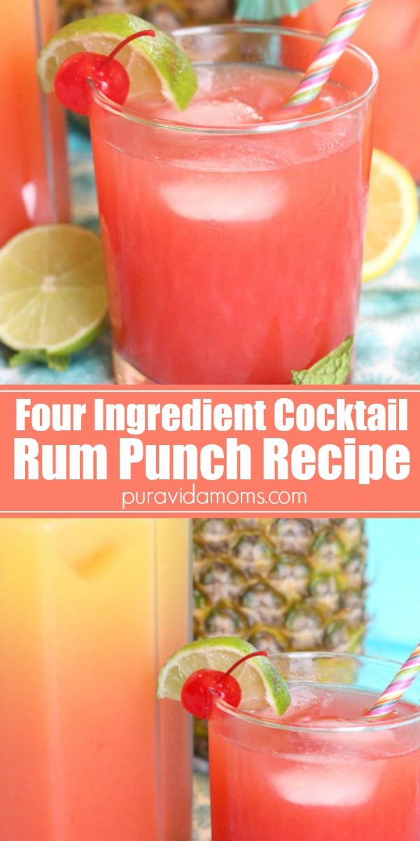 a Rum Punch cocktail, using four ingredients.