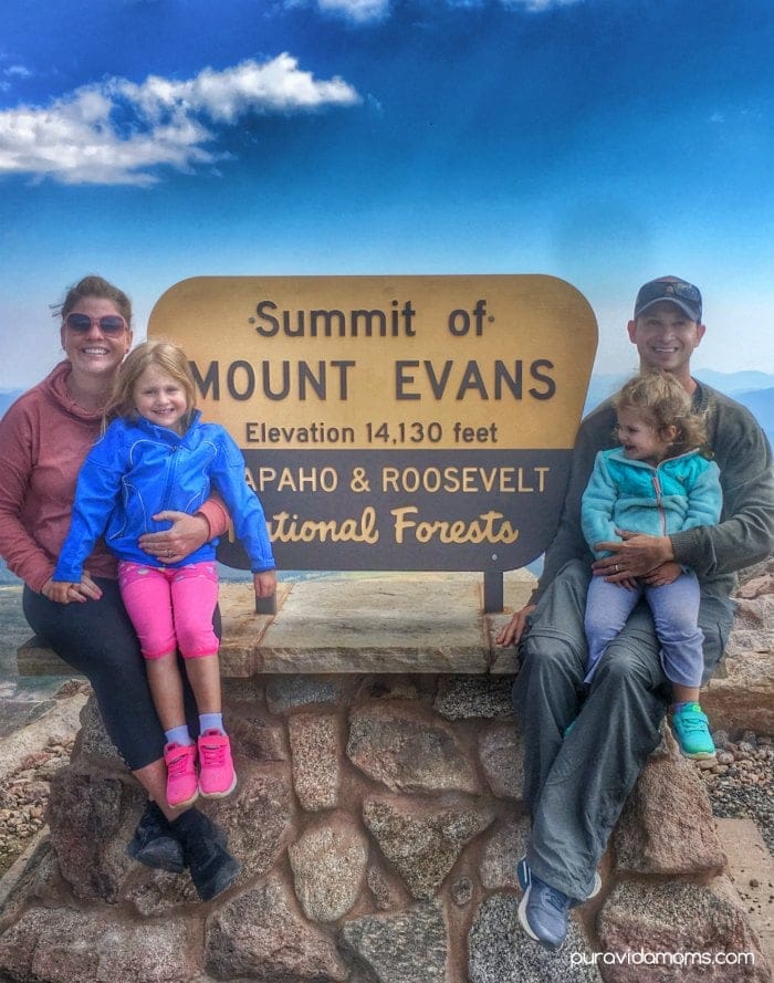 Family at the Summit of Mount Evans Colorado