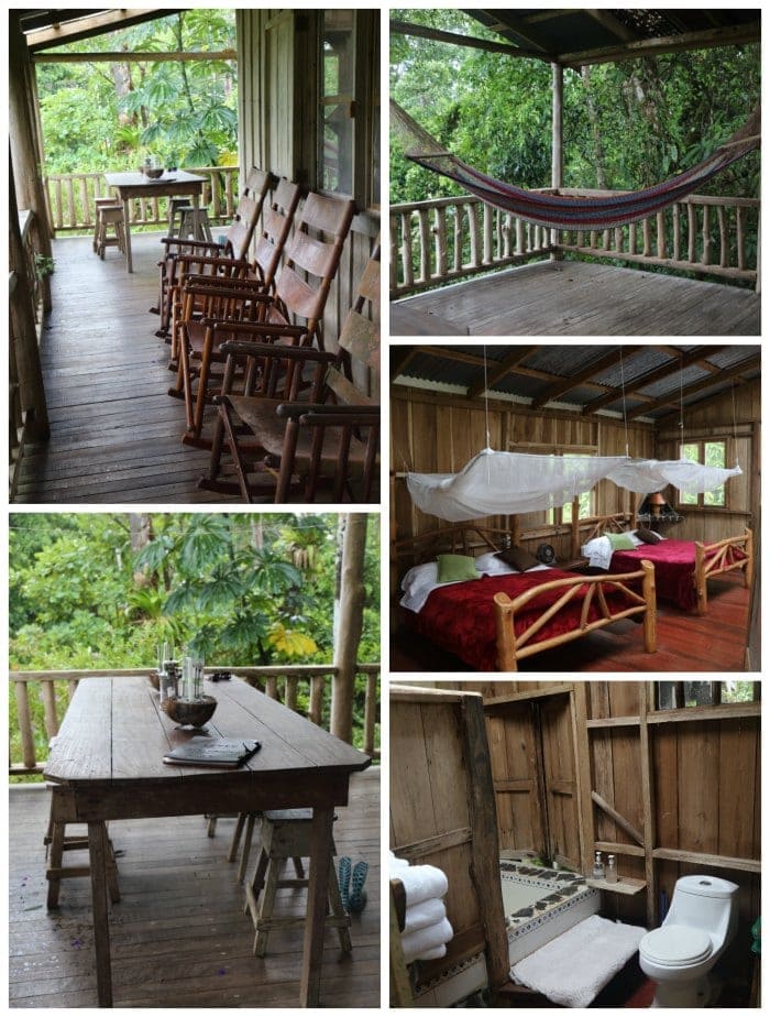 Collage of rustic cabin in Costa Rica.