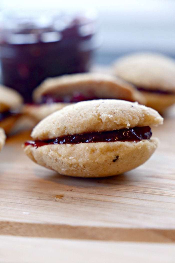 finnish cookies with cloudberry jam