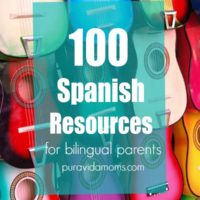 a cover page for 100 Spanish resources for bilingual children.