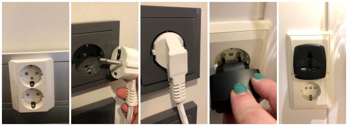 Steps for using and electrical outlet in Finland