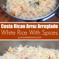 A bowl of Costa Rican white rice with spices.