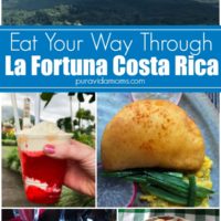 different images of places to enjoy drinks and food in Costa Rica.