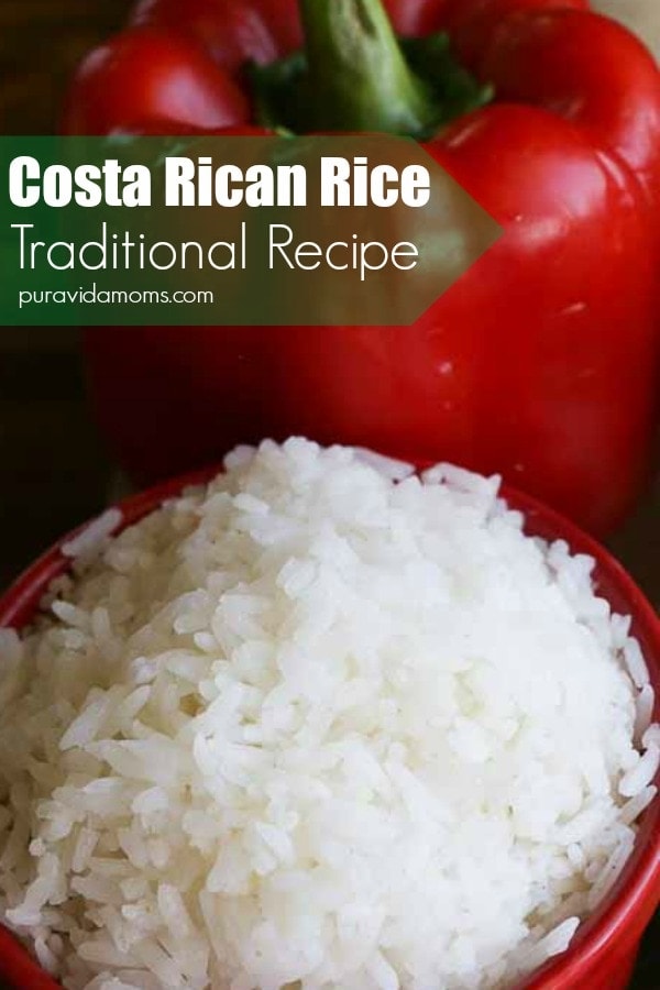 costa rican white rice in bowl