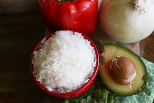 Costa Rican white rice ingredients.