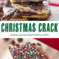 Christmas crack treat stacked on each other.
