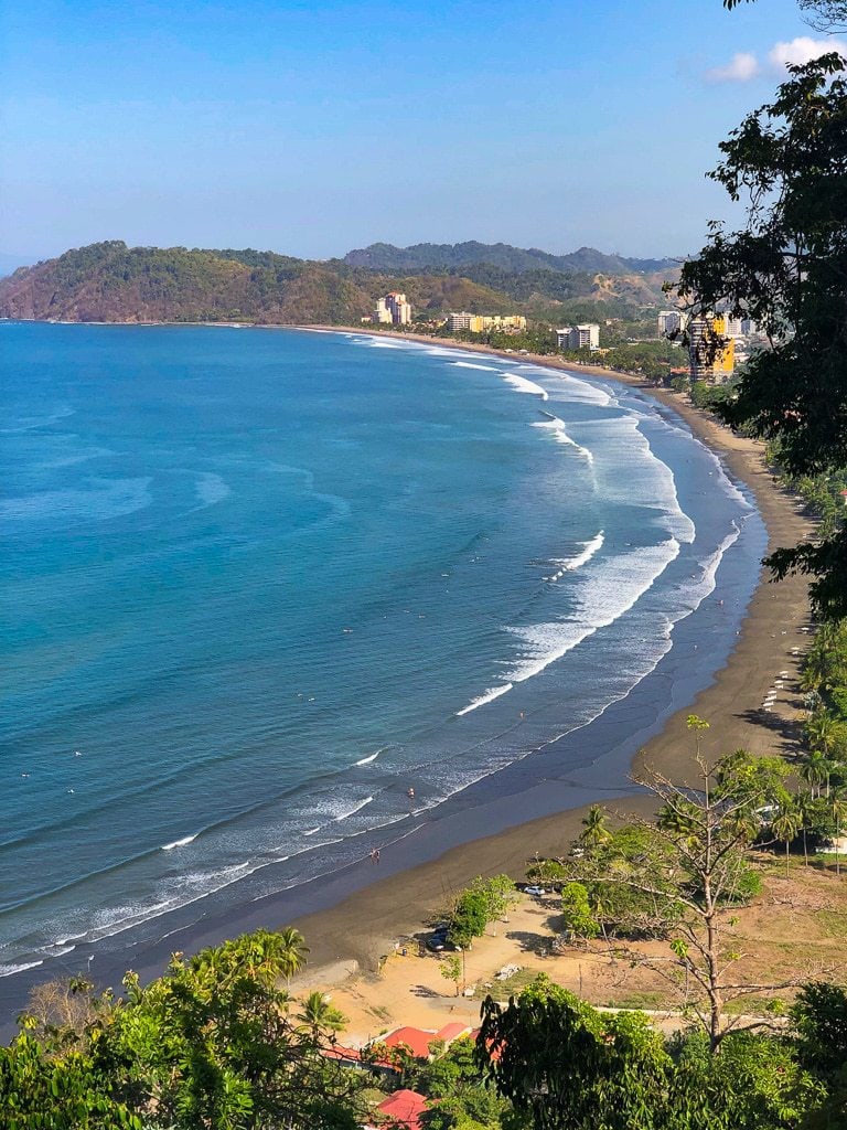 Aerial view of Jaco beach from the lookout.