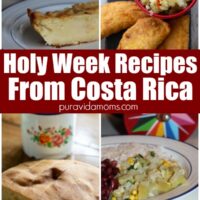 Images of different costa Rican recipes divided by a title.