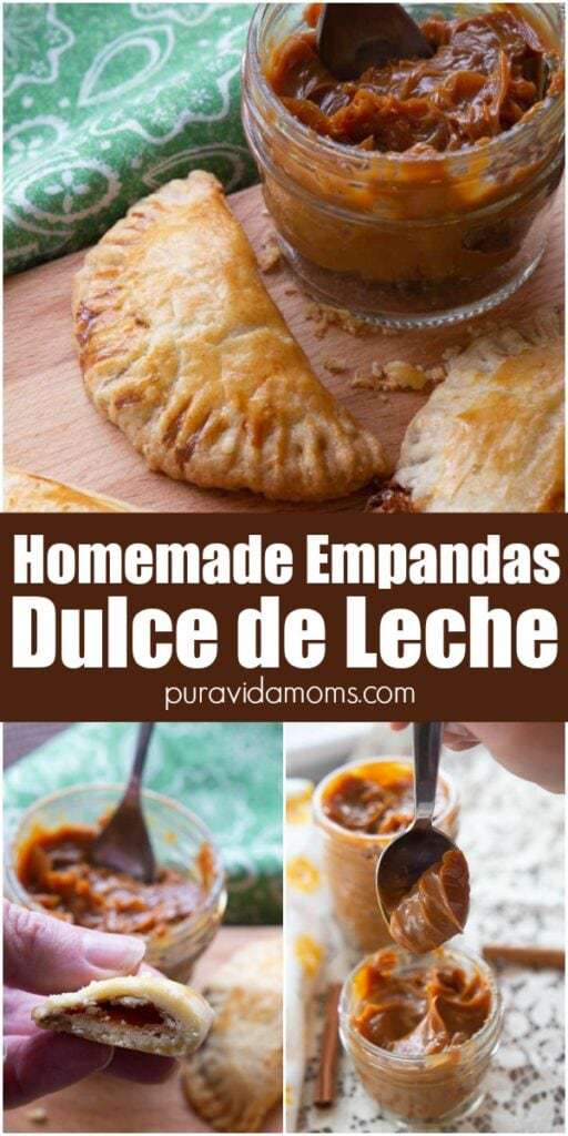 Empanadas with a small jar of the Dulce De Lech on the side.