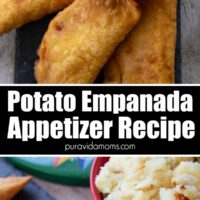 The empanadas with a side of mashed potatoes.