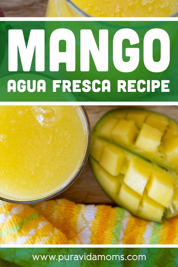 The Mango Fresca in a serving glass with a sliced mango on the side.
