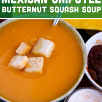A bowl of butternut squash soup.