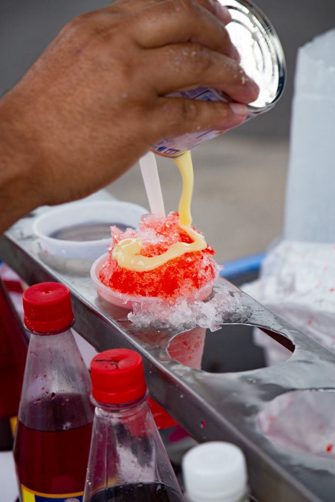toppings on a costa rican snow cone.
