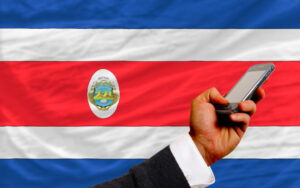 Costa Rican flag and a phone